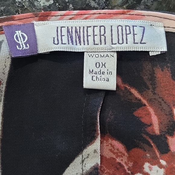 Jennifer Lopez 0X Floral Sheer Long Sleeve Button Down Blouse - Picture 5 of 5